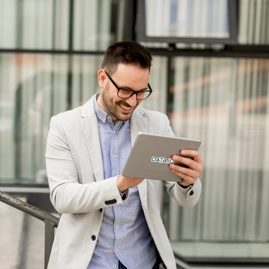 Man using DataIQ SNF Business Intelligence Technology on Mobile Device