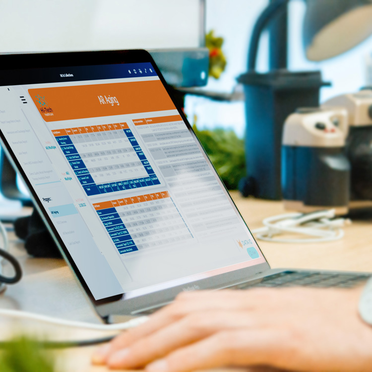 AR Aging Dashboard on Laptop